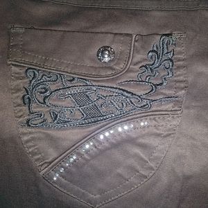 Red & Black 32x31 High Waisted Brown Rip Stop Pants